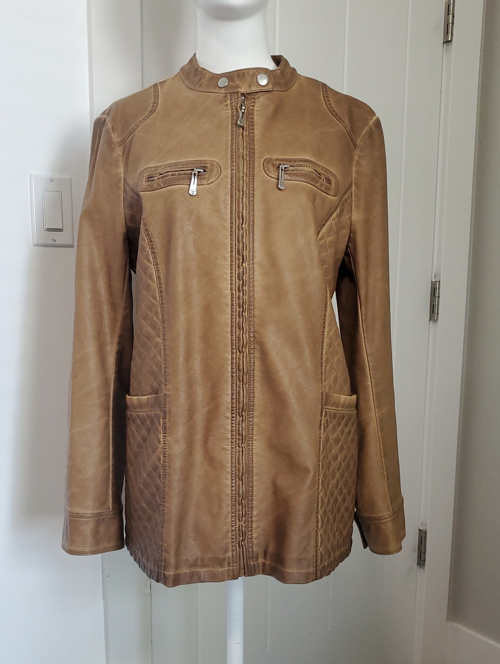 Harley-Davidson Women's Tan Leather Moto Jacket